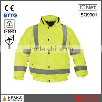 Hi viz coat uniform winter pilot custom bomber jackets uk