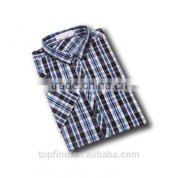 Popular Africa Market Short Sleeve Check Pattern Mens Shirt Design With Customised Logo for Oem photo-2