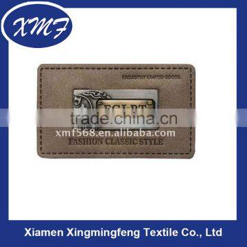 PU Leather Labels with Metal Patch genuine leather label