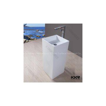 Pedestal wash basin, acrylic bathroom sink , freestanding basin