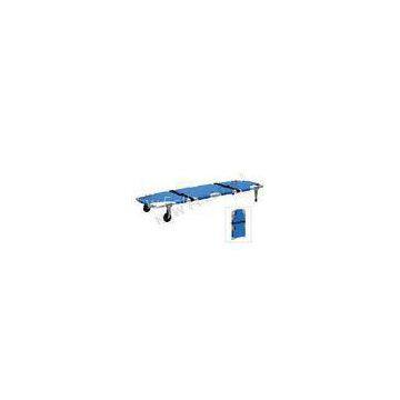 Blue Aluminum Alloy Wheeled Emergency Folding Stretcher ISO9001 / 13485