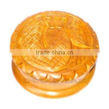 Hand made carved caima wood tobacco grinder