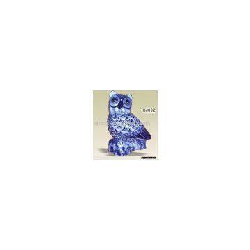 crafts and gifts,8.6''blue and white porcelain owl