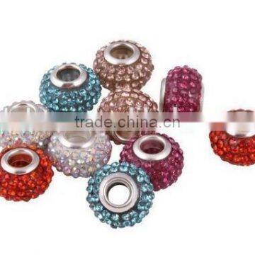 Birthstone Bling Bead Crystal CZ Rhinestones stone Charm Bead Big Hole European Beads