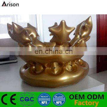 PVC inflatable golden crown hat toy for promotion