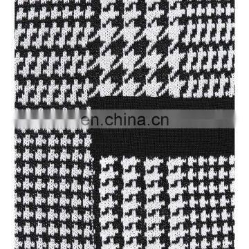 2018 Fashion Women White and Black Plaid Long Maxi Trench Winer Coat photo-4