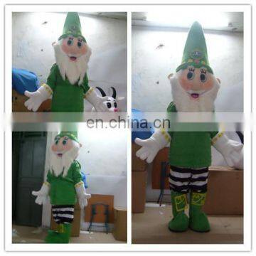 HI CE 2017 Christmas Green santa costume with gloves for sale