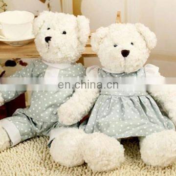 Plaid cotton coat lovely kids teddy gift bear toy