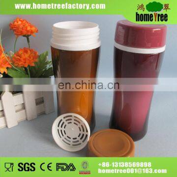 Two Layers Seal Plastic Water Bottle New Fruit Infusion In Different Shapes