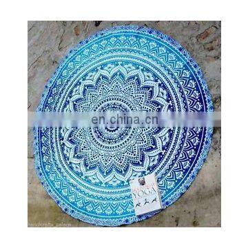 indian Elephant Round Mandala Yoga Tapestry Boho Beach Throw Towel