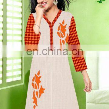 kurti designs for stitching / neck pattern pure cotton casual tunic kurits for girls