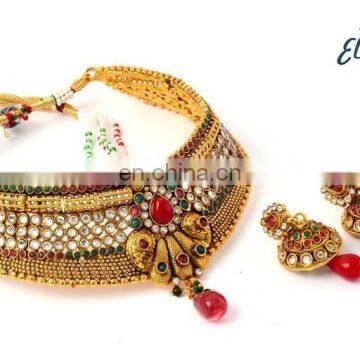 2016 Wholesale Bollywood Fashion Bridal jewelry set-Bridal Jewellery-south Indian bridal jewellery-wedding wear Necklace set