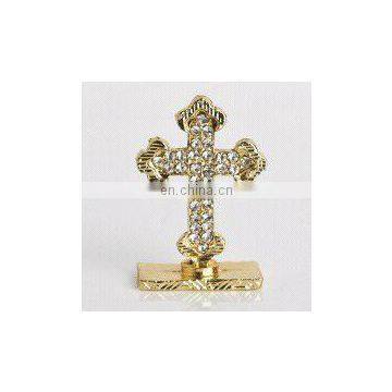 Metal Cross with artificial diamonds