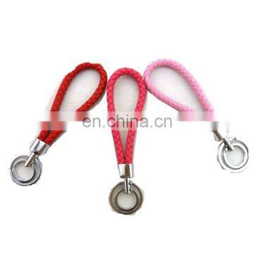 wholesale factory leather braid keychain