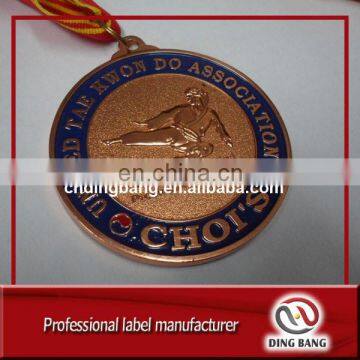 Professional 3D Custom Embossed & Enamel Taekwondo Souvenir Metal Rose Gold Sports Medal