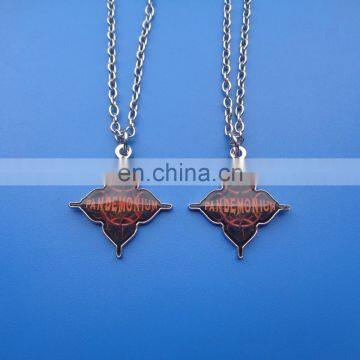 Silver Plating Flower Shape Customized Printing PANDEMONIUM Logo Metal Necklace photo-3