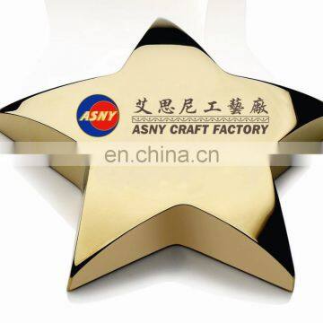 3D Star Shape Shinning Gold Luxury Metal Paperweight For Office Gift