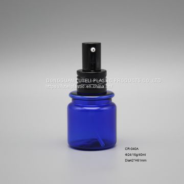 40cc blue PETG plastic spray cosmetic bottle for personal care toner