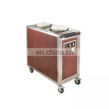 Hotel/Restaurant Kitchen Equipment Electric Plate Warmer Cart/Dish Handcart with 1 or 2 Holder