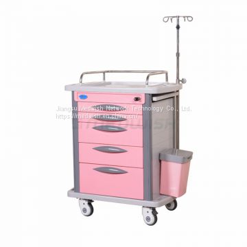 AG-ET007B4 Luxurious plastic 6 drawers medication medical nursing clinical carts patient trolley hospital