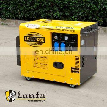 China LONFA Super Silent three phase AVR regulated 6kv 7kv Diesel Generator Set