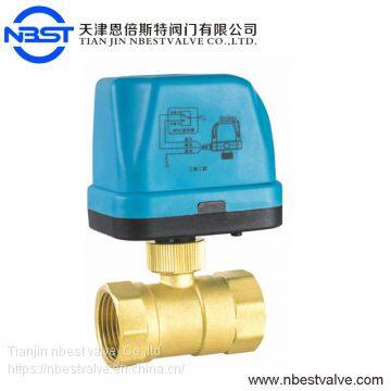 High quality and low price mini electric water valve with 2-way DN20 brass ball valve used in heating system