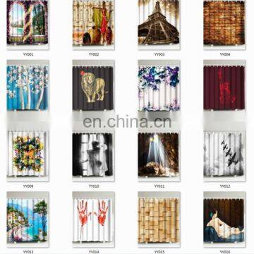 Wholesale Waterproof Curtain Fabric Digital Printing Custom Made Shower Curtain photo-6