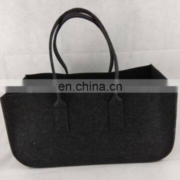 china factory durable felt firewood basket packing bag for firewood carrier tote bag