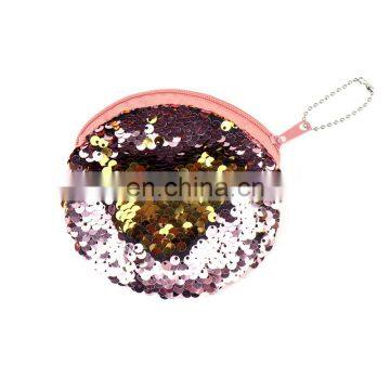 Fancy Baby Girl Blue Sequin Kids Change Purse With Zipper Baby Girl Wallet Heart Shape Purse Frame photo-6