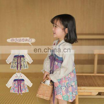 6731 Kids Clothing Chinese Style Dress Kids Casual Clothes Child Baby Girl Embroidered Dress