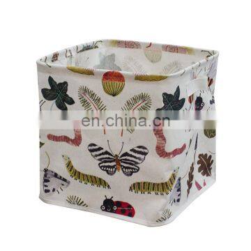 Home Organization Cotton Linen Laundry Basket Box Canvas Foldable Storage Boxes Bins Cubes Boxes