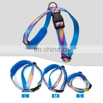 Dazzle color electrophoresis D ring unique shape dog harness breathable and light harness for dog walking