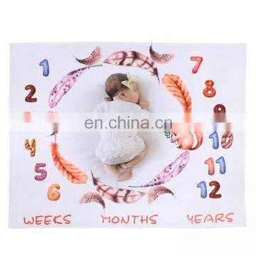 High Quality Super Plush Fleece Monthly Baby Milestone Blankets Baby Milestone Blanket Customizable photo-4