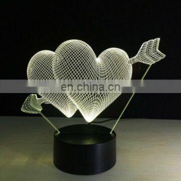 3D Night Light Lamp LOVE Heart Christmas Valentine's Day Gift for Lover photo-4