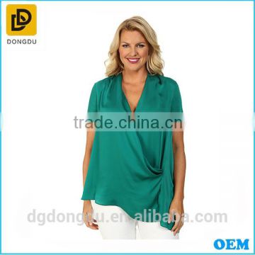 Custom Wholesale Cheap Clothing Good Quality Ladies Plus Size Casual Blouse