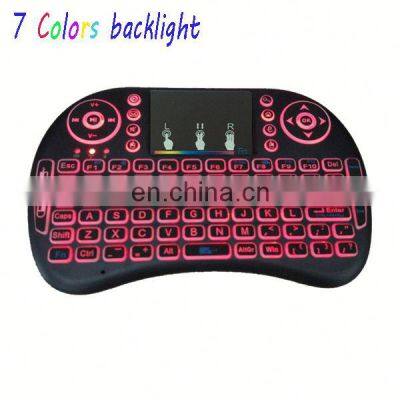 7 Colors Backlight I8 2.4GHz Mini LED Backlit Rechargeable Li-ion Battery (Backlit) KSW i8 Wireless Keyboard photo-2
