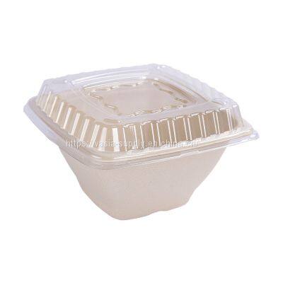 42oz bagasse Bowls with Lids compostable square container eco friendly