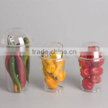 Disposable Food Package Cup, Vegetable Package Cup, Clear Plastic Food Cup,take Away Cold Drinking Cup With Dome Lid photo-3