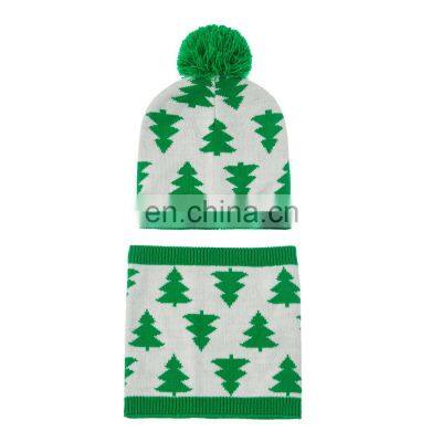 2Pcs/SET Christmas Deer Knitted Baby Hat Circle Scarf Set Winter Warm Beanie Caps Pom Pom Infant Bonnet Cap for Girl Boy 0-3Y photo-5