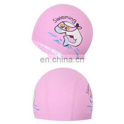 Cartoon Children Swimming Cap Pu Swimming Cap Waterproof Ear Protection Boys And Girls Diving Caps Comfortable photo-4