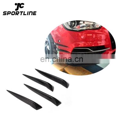 Carbon Fiber Front Bumper Lip Fin Trims for Audi S3 Sedan 4-Door 2014