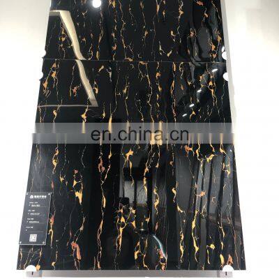 Foshan polished glazed carreaux full body black border porcelain marble tile 600x600 in stock JM63151DF