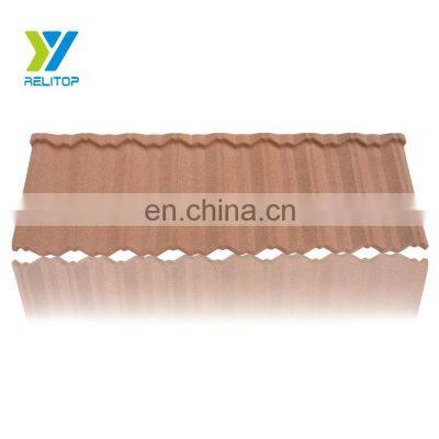 Aluminum zinc plating villa roof building colored stone coated metal roof tile