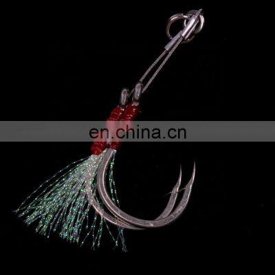 Mustad steel wire hook lure double  assist hooks fishing for metal jig lures