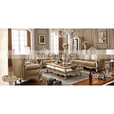 European classic living room furniture Champagne silver hotel lounge luxury design antique sofa set