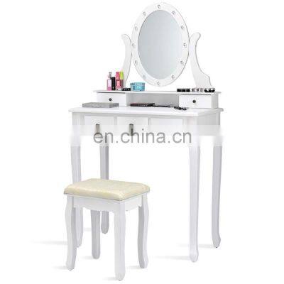 Muti-Functional Wooden Writing Desk LED light vanity dressing table