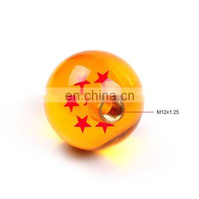 AUSO Universal Auto Parts Racing Cars Acrylic Crystal JDM 54mm 7 Star Orange Ball Gear Knob For Universal Car