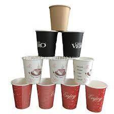 Customized disposable 8 oz Printed Single Wall Paper Coffee Cups