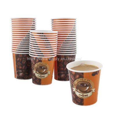 Compostable disposable takeaway 8oz Black Single Wall Paper Cups