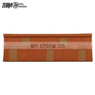0.28 0.3 0.35 0.38 0.4mm Thickness Black Red Brown Shingle Type Stone Coated Metal Roofing Tile photo-5
